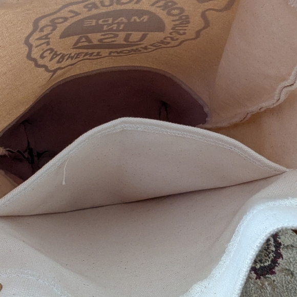 Fleabags Tote Bag with Leather Handles Red and White Handmade in Brooklyn Rare - Picture 9 of 10